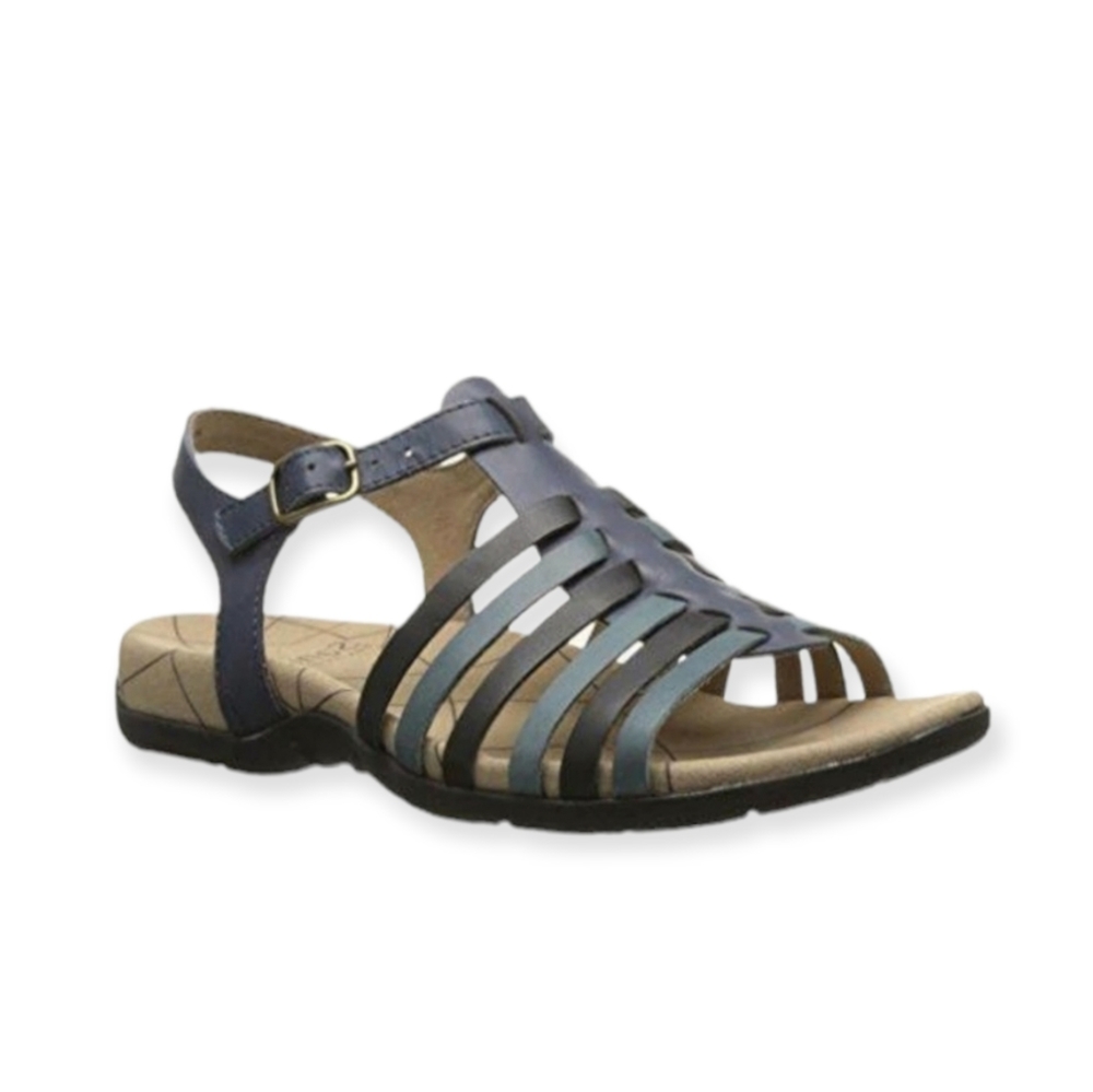Sanita Cadence Blue & Jade Leather Platform Sandals Woman's 81/2